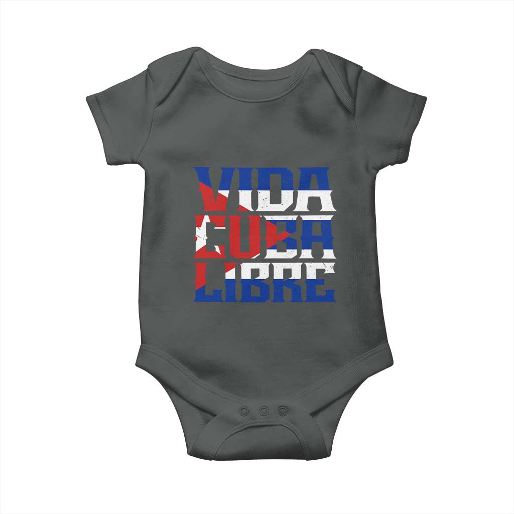 Viva Cuba Libre Baby Onesie Cuban Freedom Supporter TS12 Dark Heather Print Your Wear