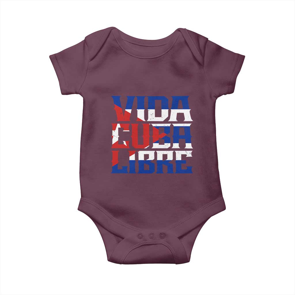 Viva Cuba Libre Baby Onesie Cuban Freedom Supporter TS12 Maroon Print Your Wear