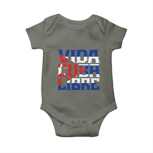 Viva Cuba Libre Baby Onesie Cuban Freedom Supporter TS12 Military Green Print Your Wear