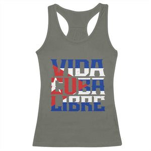 Viva Cuba Libre Racerback Tank Top Cuban Freedom Supporter TS12 Military Green Print Your Wear