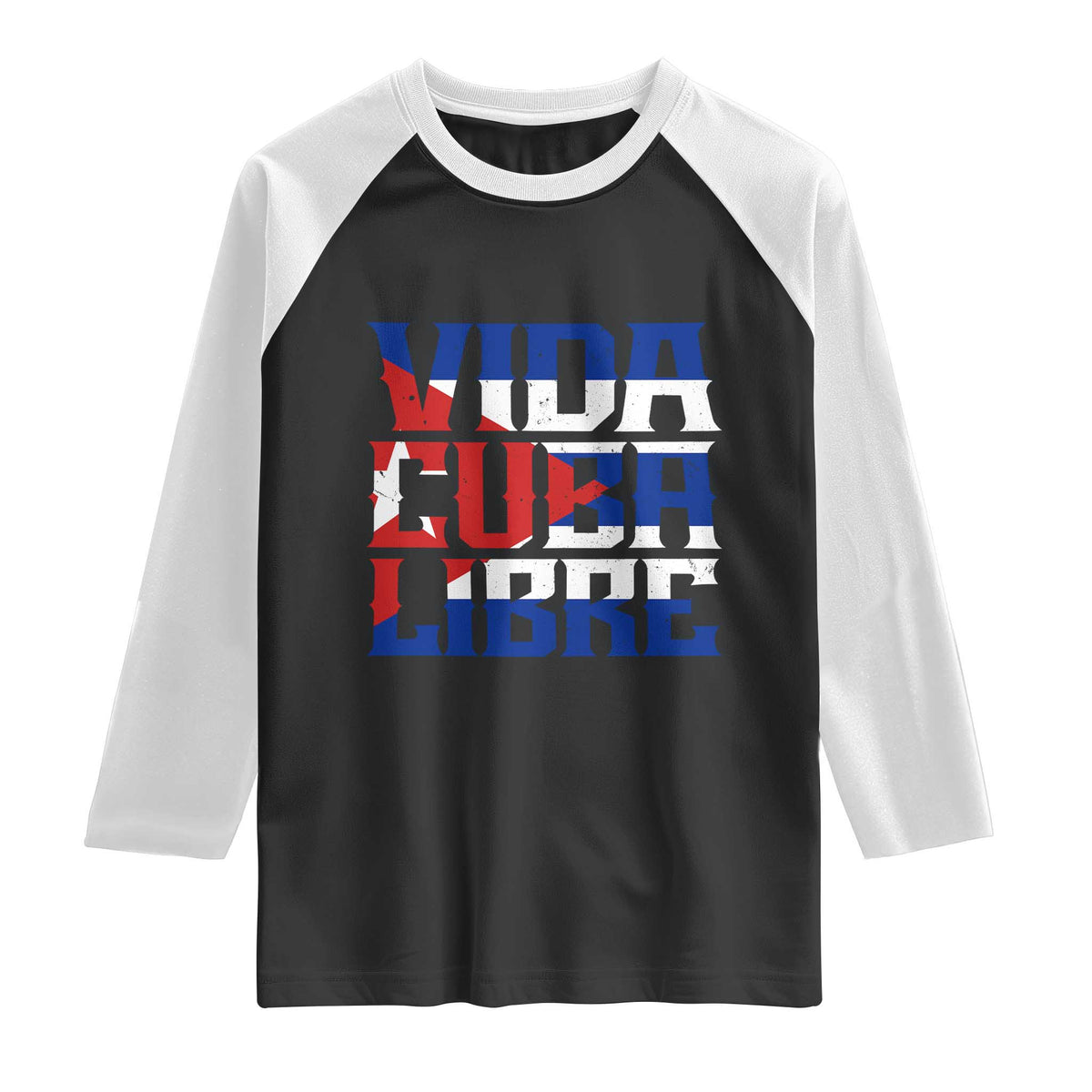 Viva Cuba Libre Raglan Shirt Cuban Freedom Supporter TS12 Black White Print Your Wear