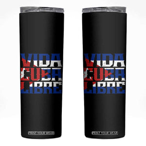 Viva Cuba Libre Skinny Tumbler Cuban Freedom Supporter TS12 Black Print Your Wear