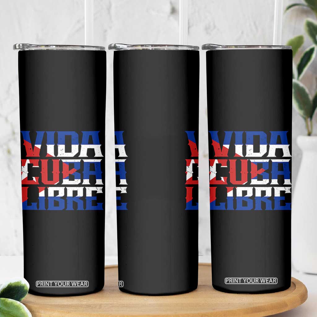 Viva Cuba Libre Skinny Tumbler Cuban Freedom Supporter TS12 Print Your Wear