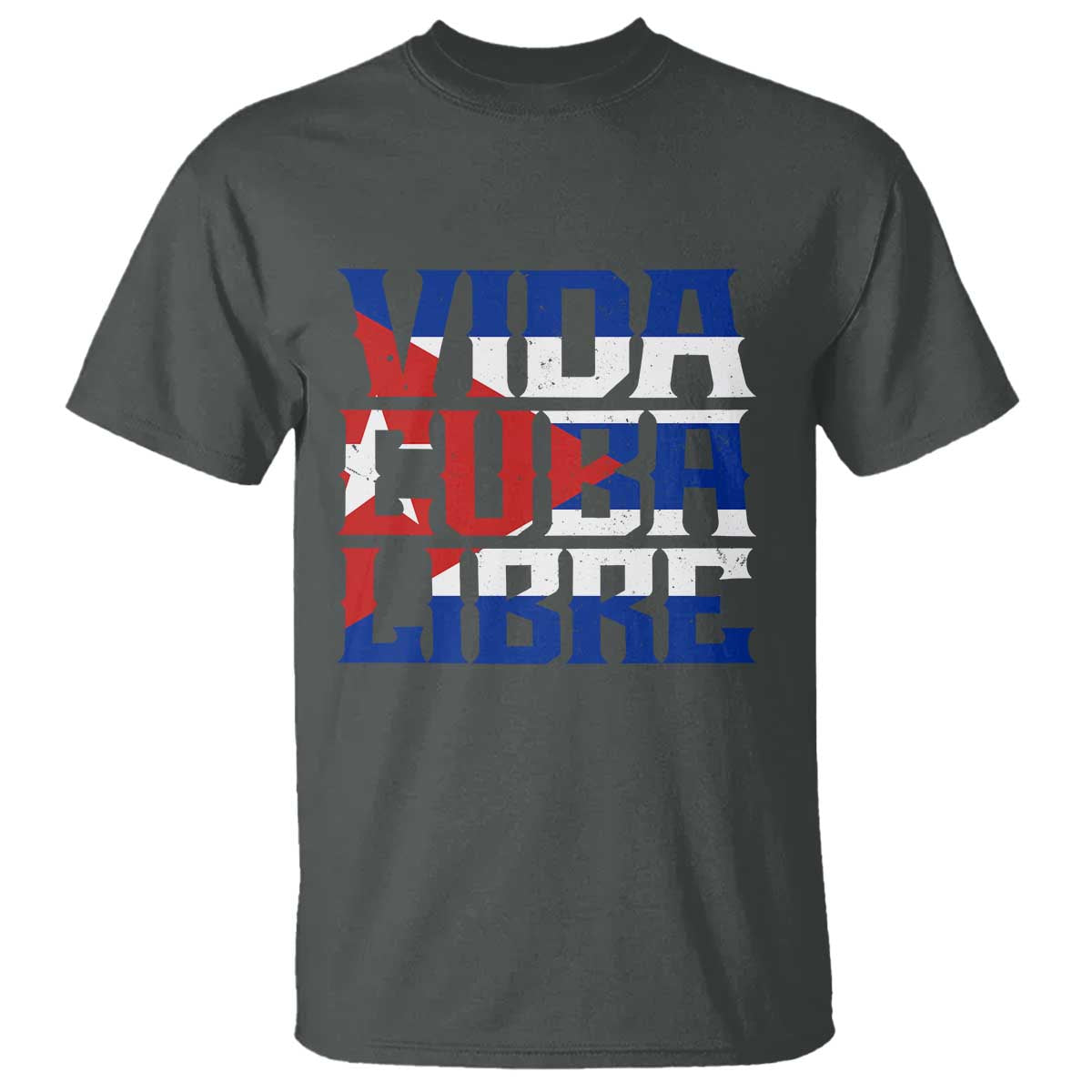 Viva Cuba Libre T Shirt Cuban Freedom Supporter TS12 Dark Heather Print Your Wear