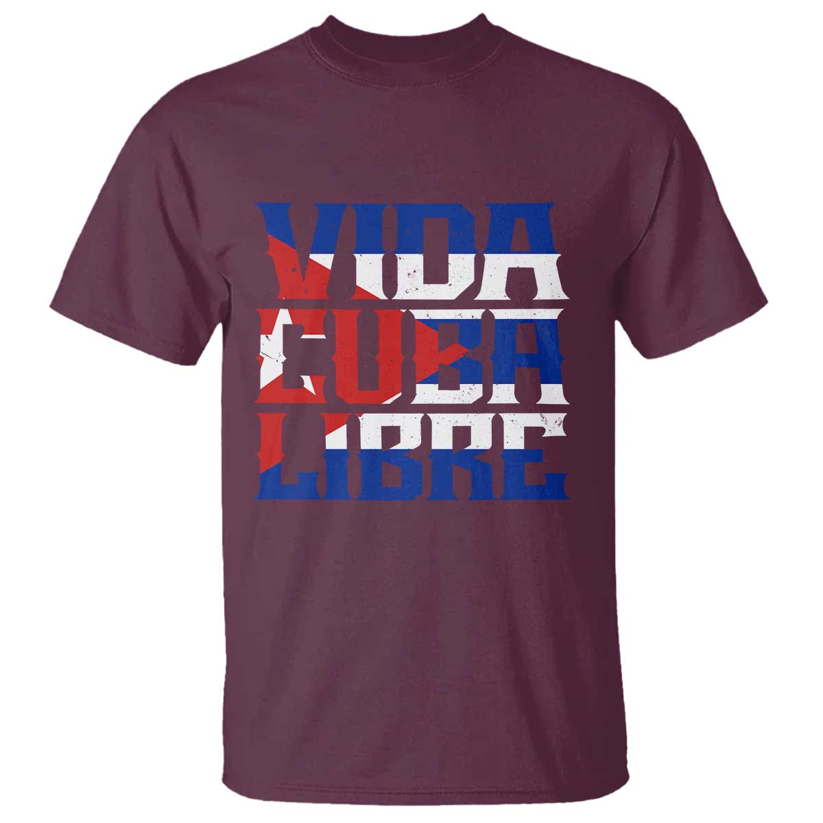 Viva Cuba Libre T Shirt Cuban Freedom Supporter TS12 Maroon Print Your Wear