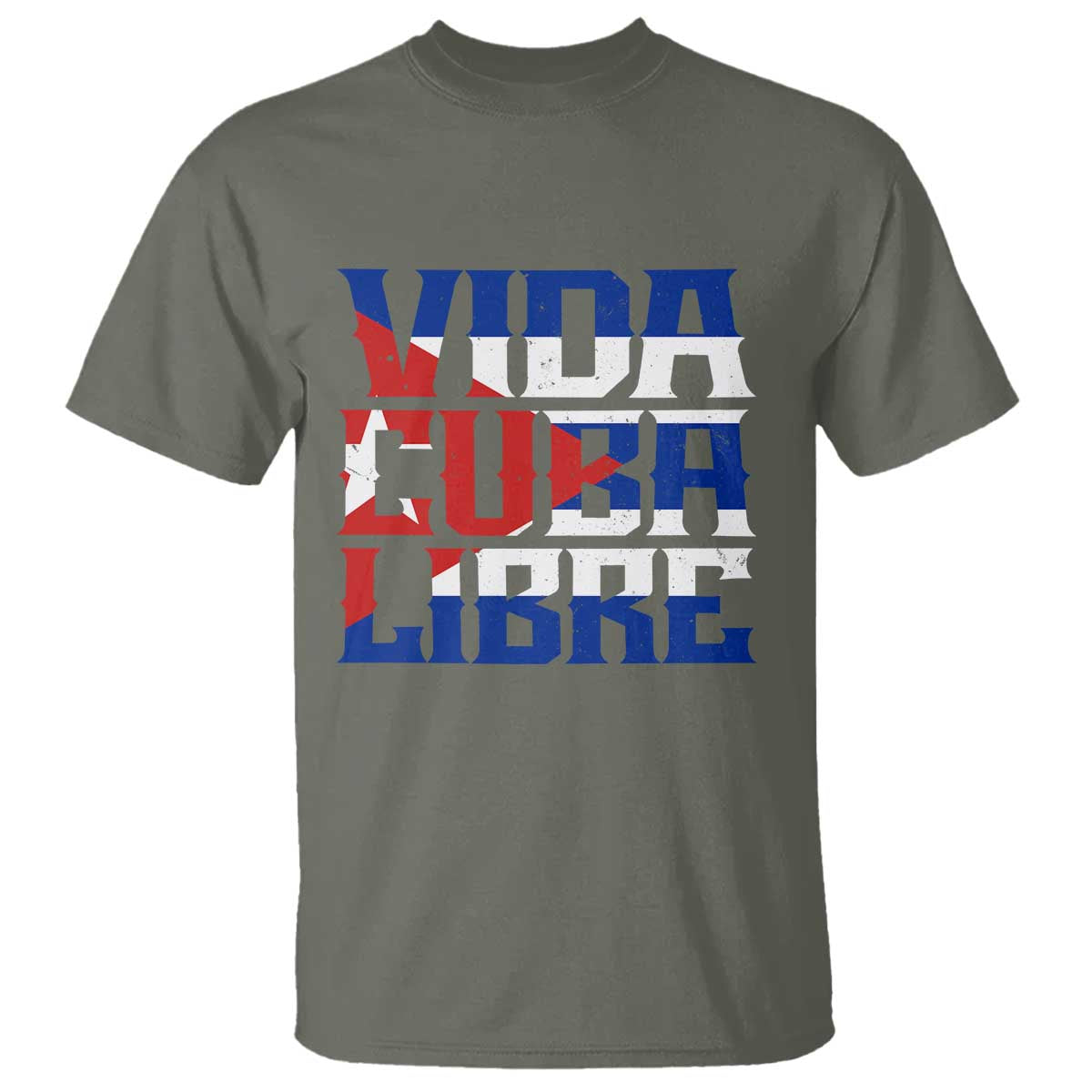 Viva Cuba Libre T Shirt Cuban Freedom Supporter TS12 Military Green Print Your Wear