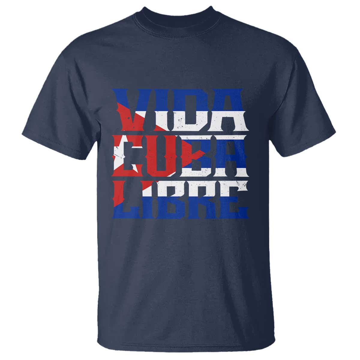 Viva Cuba Libre T Shirt Cuban Freedom Supporter TS12 Navy Print Your Wear