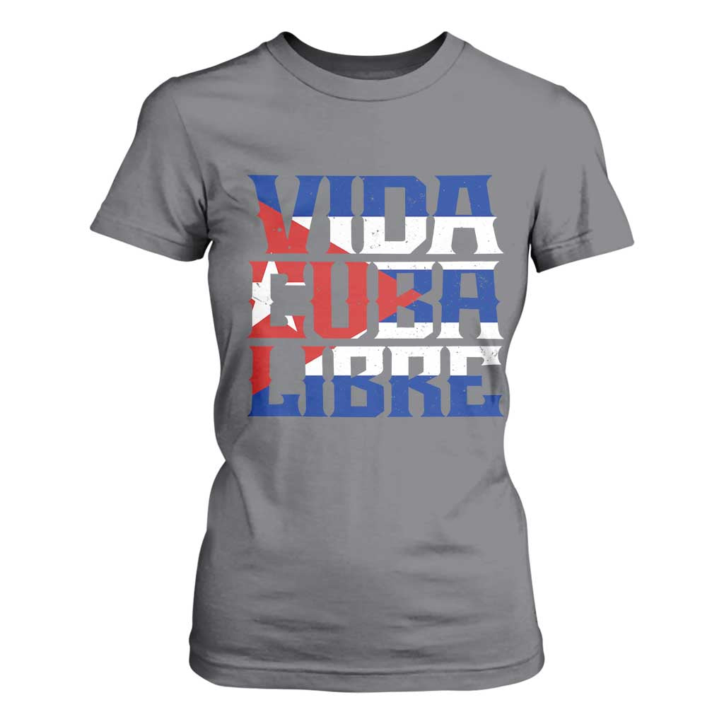 Viva Cuba Libre T Shirt For Women Cuban Freedom Supporter TS12 Charcoal Print Your Wear