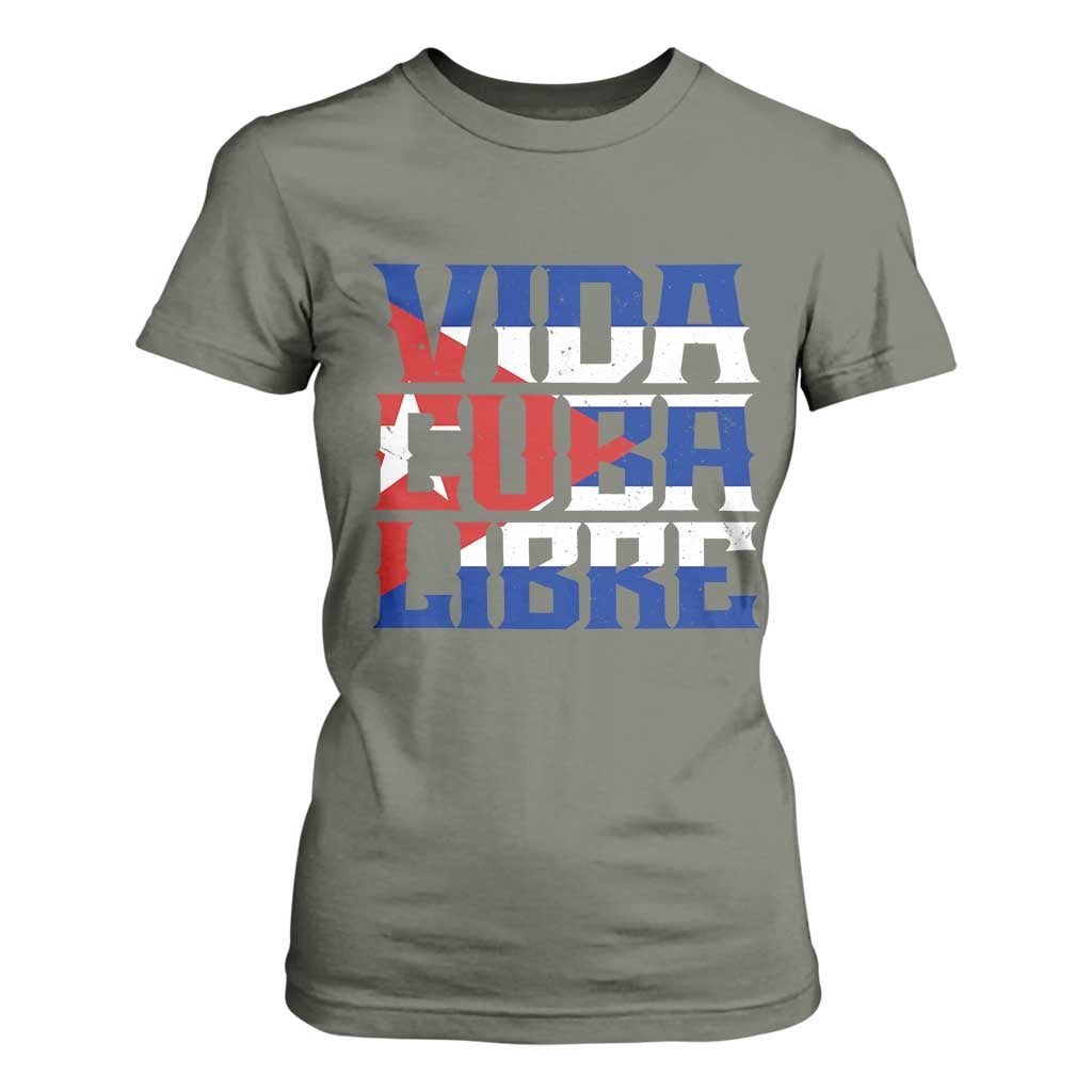 Viva Cuba Libre T Shirt For Women Cuban Freedom Supporter TS12 Military Green Print Your Wear