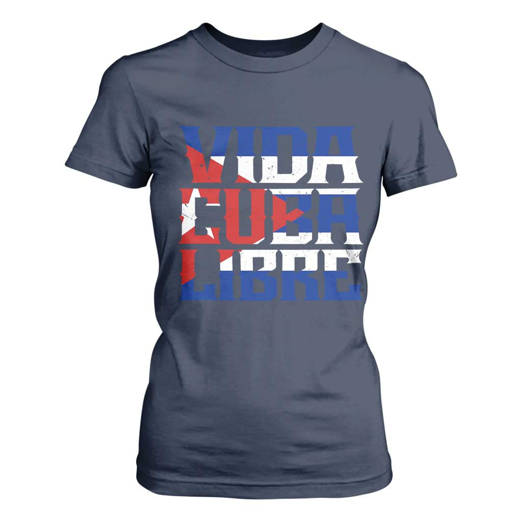 Viva Cuba Libre T Shirt For Women Cuban Freedom Supporter TS12 Navy Print Your Wear