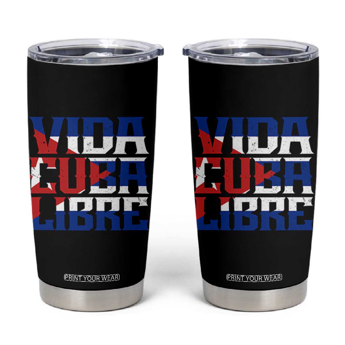Viva Cuba Libre Tumbler Cup Cuban Freedom Supporter TS12 Black Print Your Wear