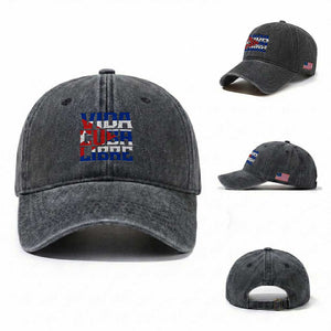 Viva Cuba Libre Washed Cotton Baseball Cap Cuban Freedom Supporter TS12 Washed Cap Universal Fit Dark Gray Print Your Wear