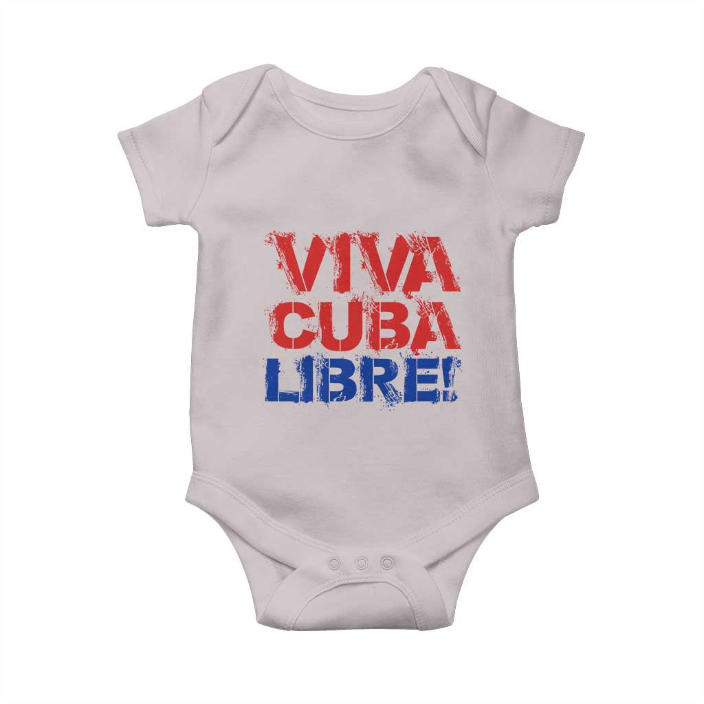 Viva Cuba Libre Baby Onesie SOS Cuba Stand With Freedom Movement TS12 Ice Gray Print Your Wear