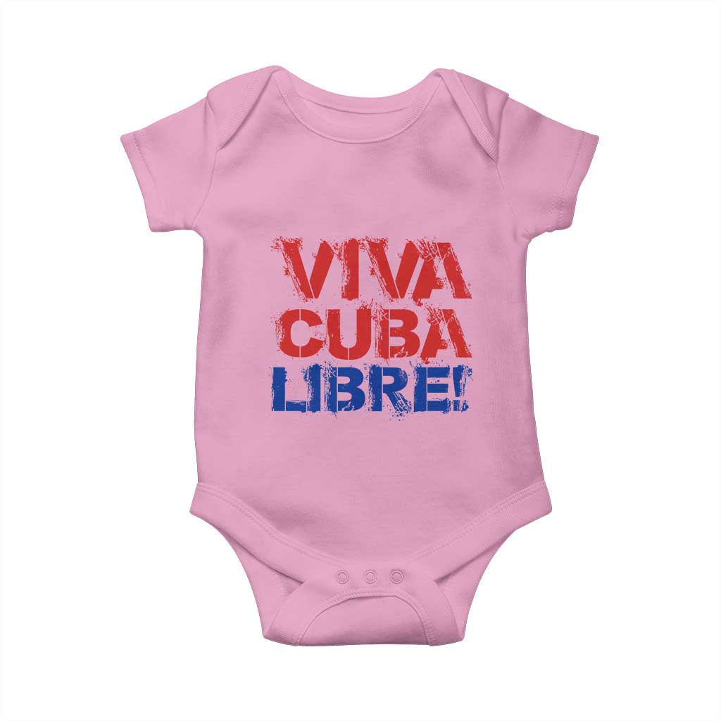 Viva Cuba Libre Baby Onesie SOS Cuba Stand With Freedom Movement TS12 Light Pink Print Your Wear