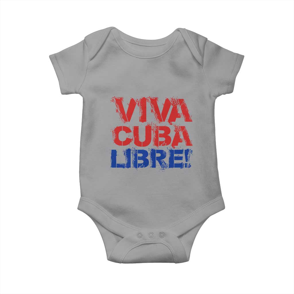 Viva Cuba Libre Baby Onesie SOS Cuba Stand With Freedom Movement TS12 Sport Gray Print Your Wear