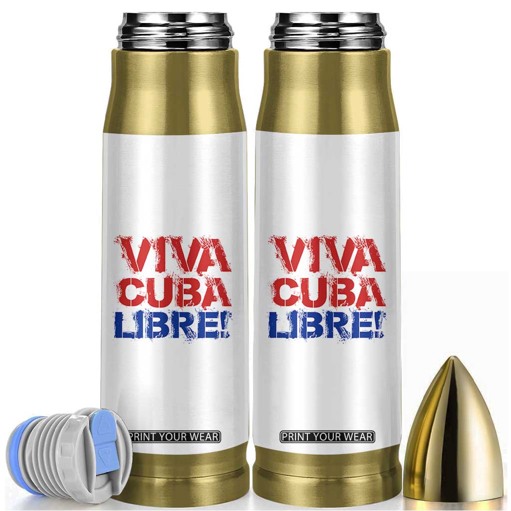 Viva Cuba Libre Bullet Tumbler SOS Cuba Stand With Freedom Movement TS12 White Print Your Wear