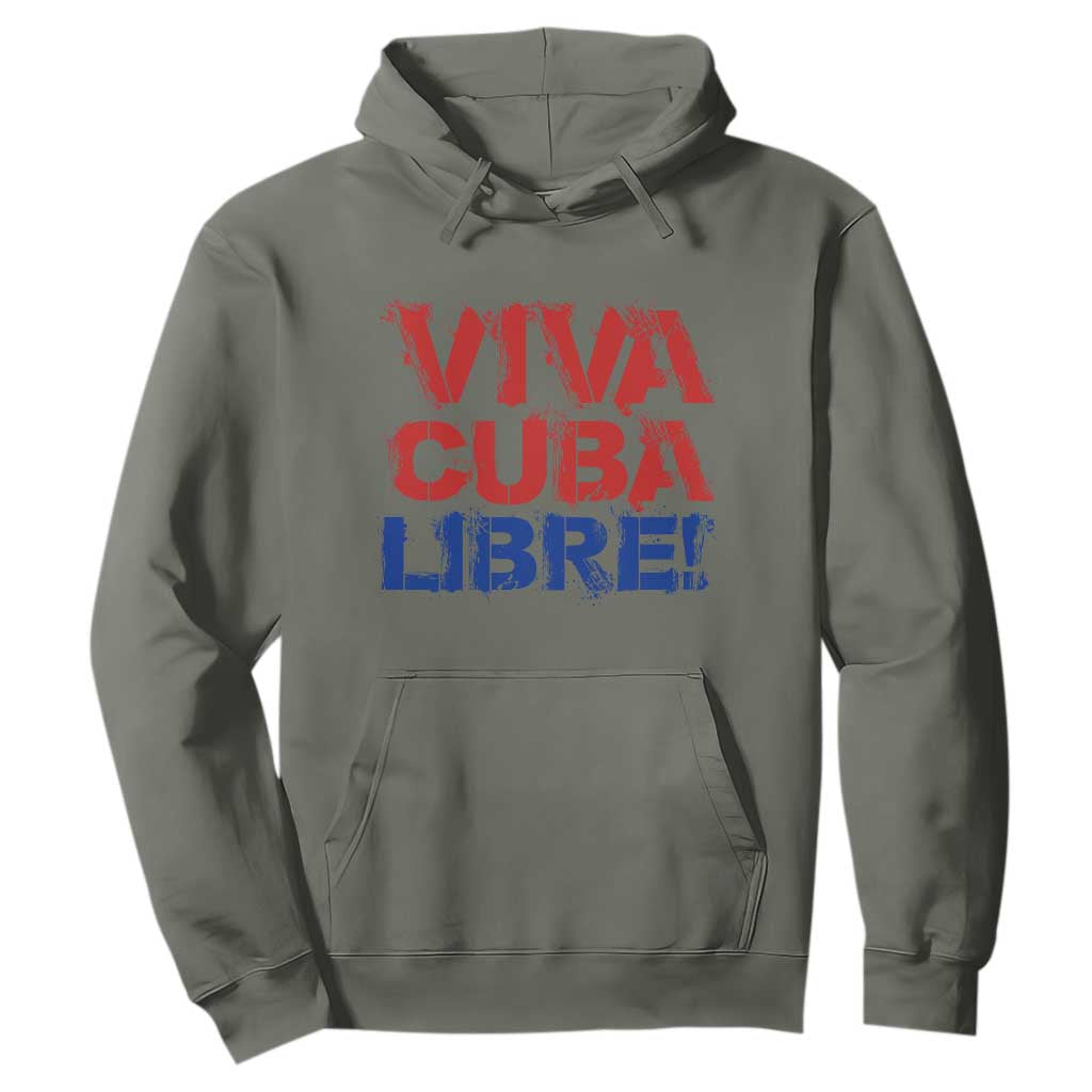 Viva Cuba Libre Hoodie SOS Cuba Stand With Freedom Movement TS12 Military Green Print Your Wear