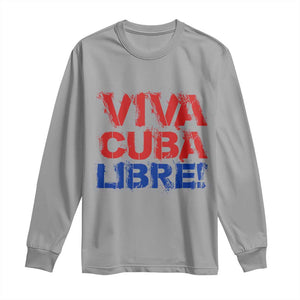 Viva Cuba Libre Long Sleeve Shirt SOS Cuba Stand With Freedom Movement TS12 Sport Gray Print Your Wear