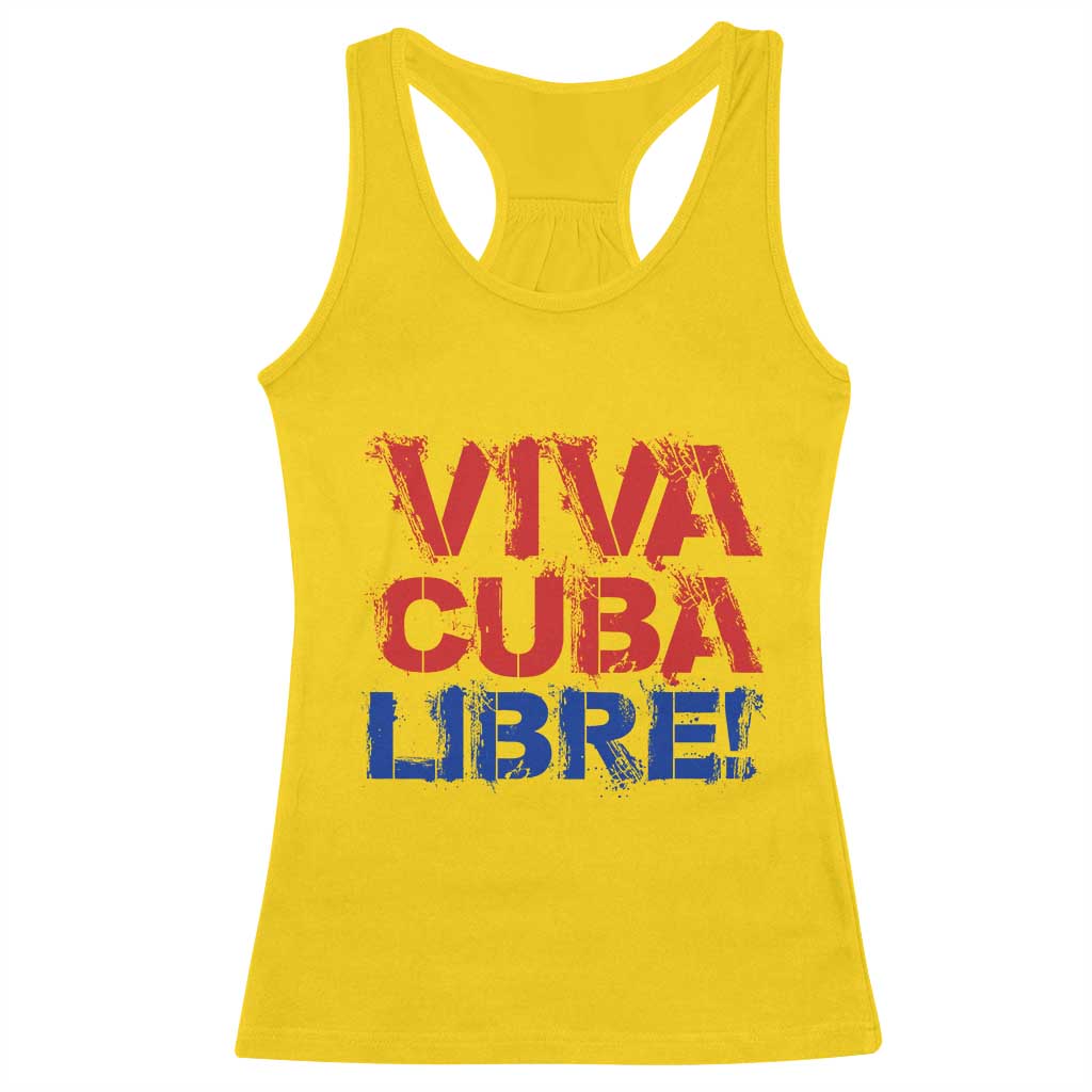 Viva Cuba Libre Racerback Tank Top SOS Cuba Stand With Freedom Movement TS12 Daisy Print Your Wear