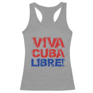 Viva Cuba Libre Racerback Tank Top SOS Cuba Stand With Freedom Movement TS12 Sport Gray Print Your Wear