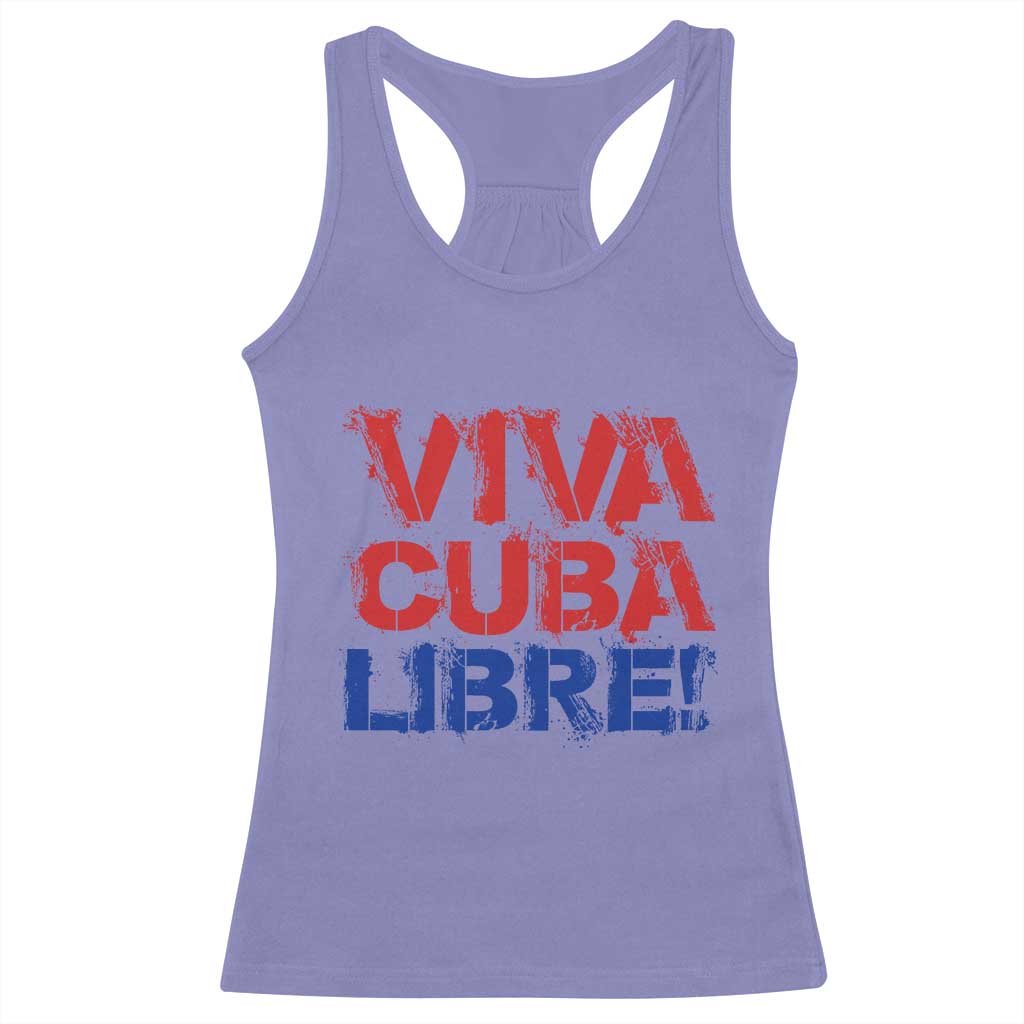 Viva Cuba Libre Racerback Tank Top SOS Cuba Stand With Freedom Movement TS12 Violet Print Your Wear