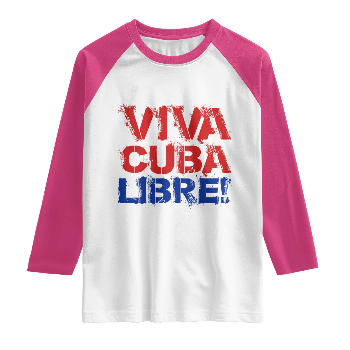 Viva Cuba Libre Raglan Shirt SOS Cuba Stand With Freedom Movement TS12 White Heliconia Print Your Wear