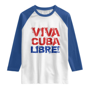 Viva Cuba Libre Raglan Shirt SOS Cuba Stand With Freedom Movement TS12 White Royal Print Your Wear