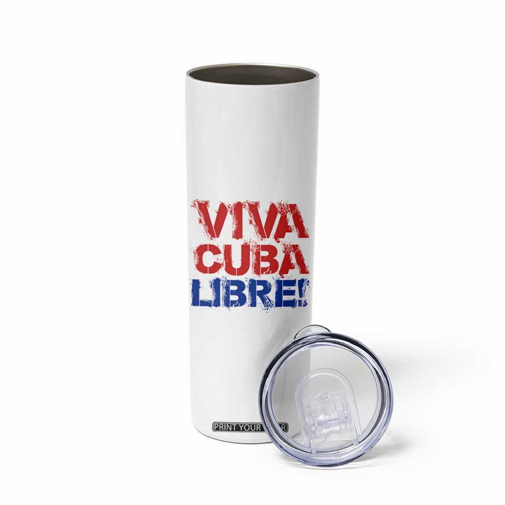 Viva Cuba Libre Skinny Tumbler SOS Cuba Stand With Freedom Movement TS12 Print Your Wear