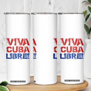 Viva Cuba Libre Skinny Tumbler SOS Cuba Stand With Freedom Movement TS12 Print Your Wear