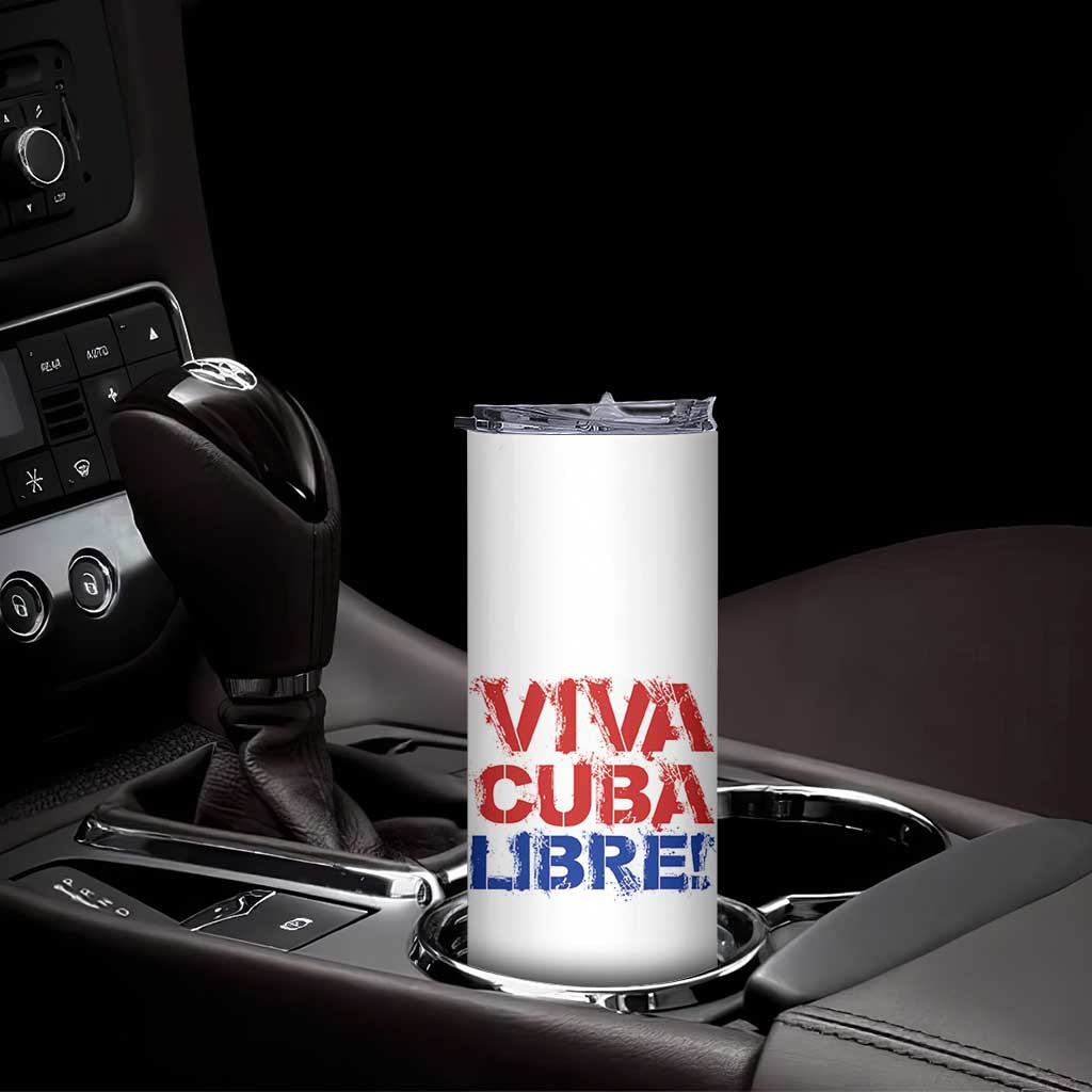 Viva Cuba Libre Skinny Tumbler SOS Cuba Stand With Freedom Movement TS12 Print Your Wear