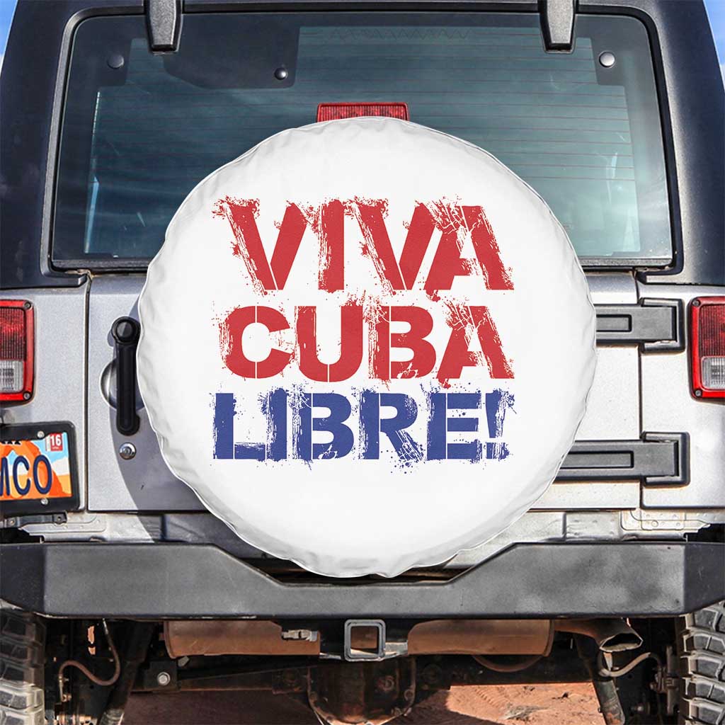 Viva Cuba Libre Spare Tire Cover SOS Cuba Stand With Freedom Movement TS12 No hole White Print Your Wear