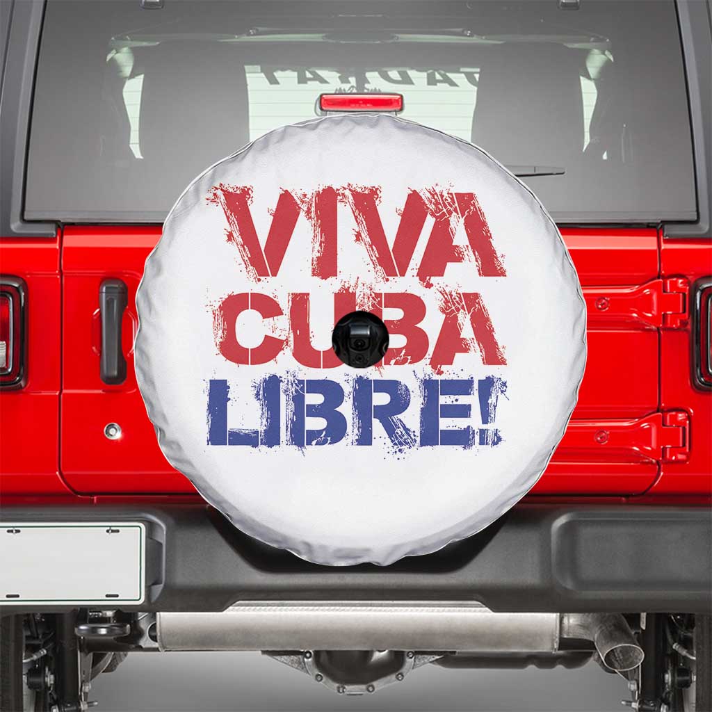 Viva Cuba Libre Spare Tire Cover SOS Cuba Stand With Freedom Movement TS12 White Print Your Wear