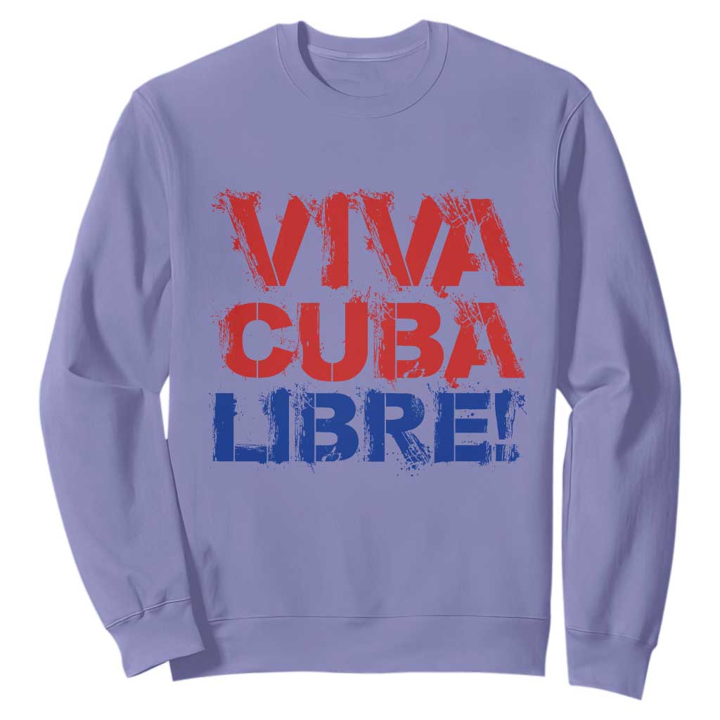 Viva Cuba Libre Sweatshirt SOS Cuba Stand With Freedom Movement TS12 Violet Print Your Wear