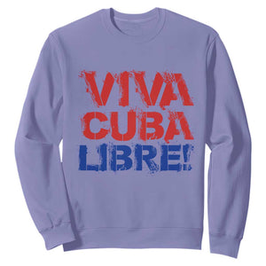 Viva Cuba Libre Sweatshirt SOS Cuba Stand With Freedom Movement TS12 Violet Print Your Wear