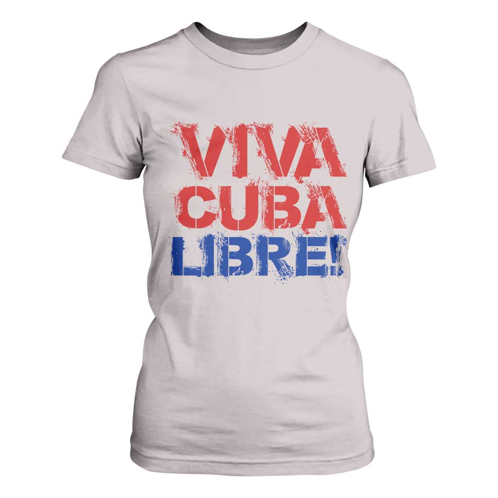 Viva Cuba Libre T Shirt For Women SOS Cuba Stand With Freedom Movement TS12 Ice Gray Print Your Wear