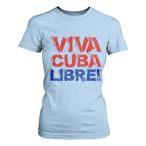Viva Cuba Libre T Shirt For Women SOS Cuba Stand With Freedom Movement TS12 Light Blue Print Your Wear