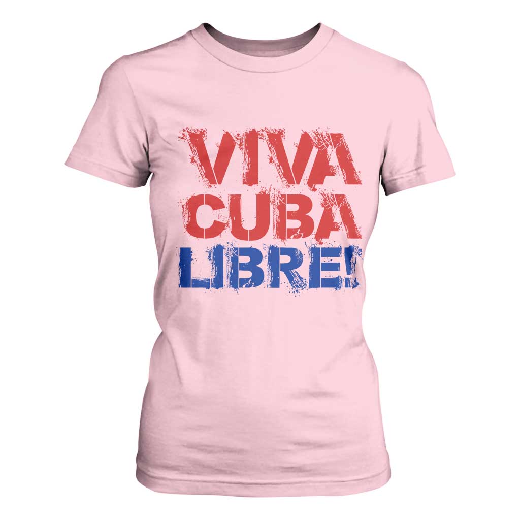 Viva Cuba Libre T Shirt For Women SOS Cuba Stand With Freedom Movement TS12 Light Pink Print Your Wear