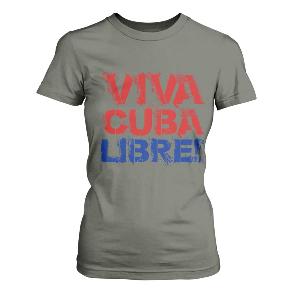 Viva Cuba Libre T Shirt For Women SOS Cuba Stand With Freedom Movement TS12 Military Green Print Your Wear