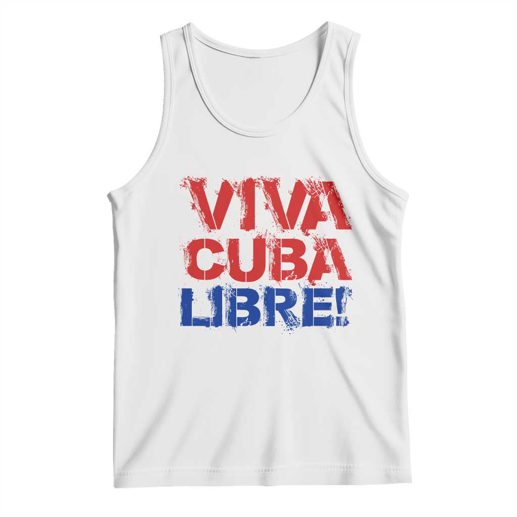 Viva Cuba Libre Tank Top SOS Cuba Stand With Freedom Movement TS12 White Print Your Wear