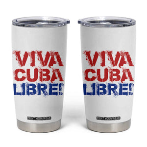 Viva Cuba Libre Tumbler Cup SOS Cuba Stand With Freedom Movement TS12 White Print Your Wear