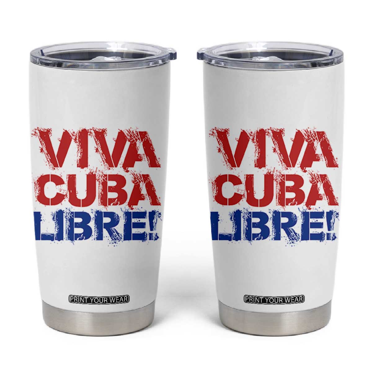 Viva Cuba Libre Tumbler Cup SOS Cuba Stand With Freedom Movement TS12 White Print Your Wear