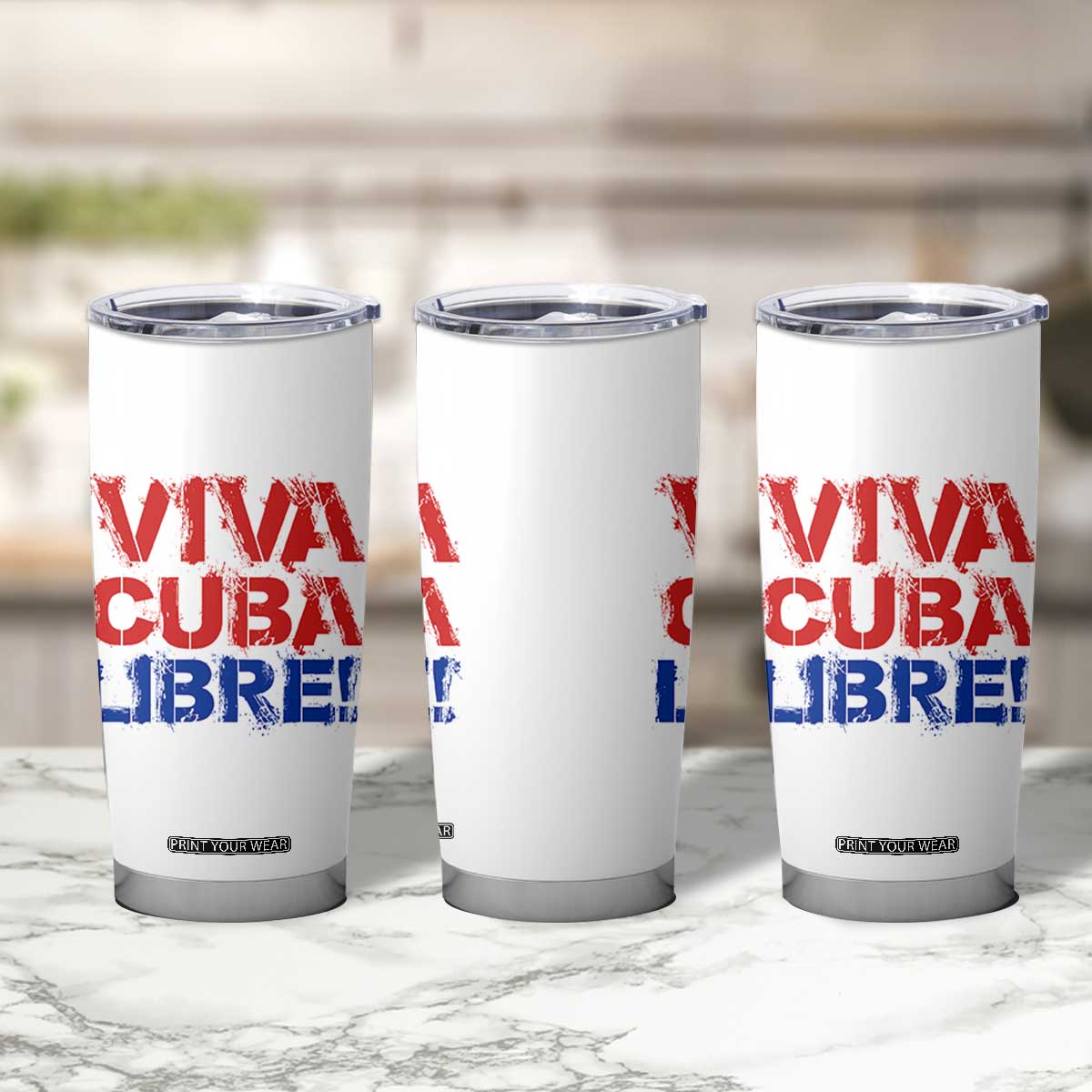 Viva Cuba Libre Tumbler Cup SOS Cuba Stand With Freedom Movement TS12 Print Your Wear