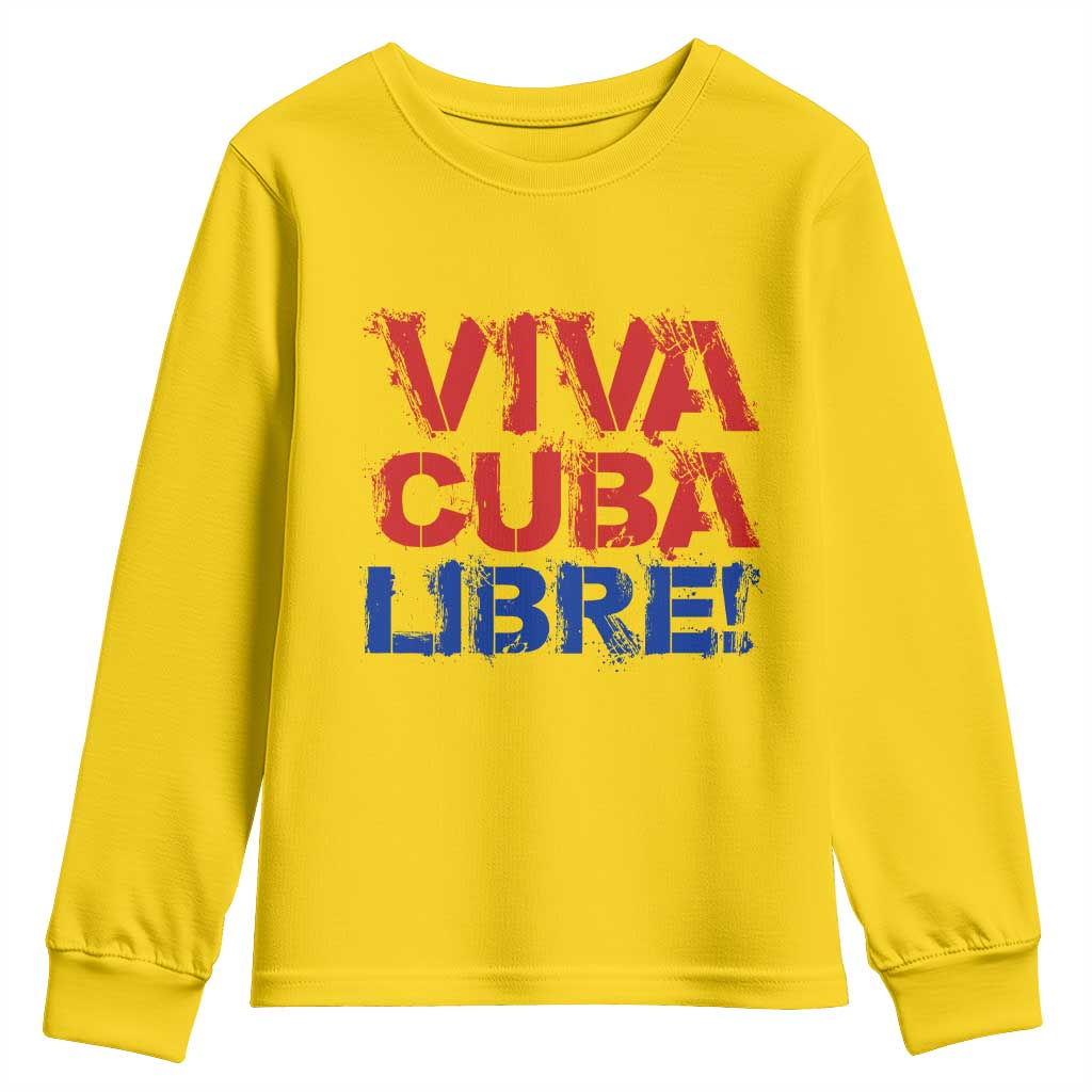 Viva Cuba Libre Youth Sweatshirt SOS Cuba Stand With Freedom Movement TS12 Daisy Print Your Wear