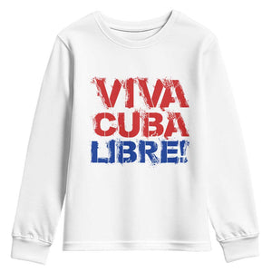 Viva Cuba Libre Youth Sweatshirt SOS Cuba Stand With Freedom Movement TS12 White Print Your Wear