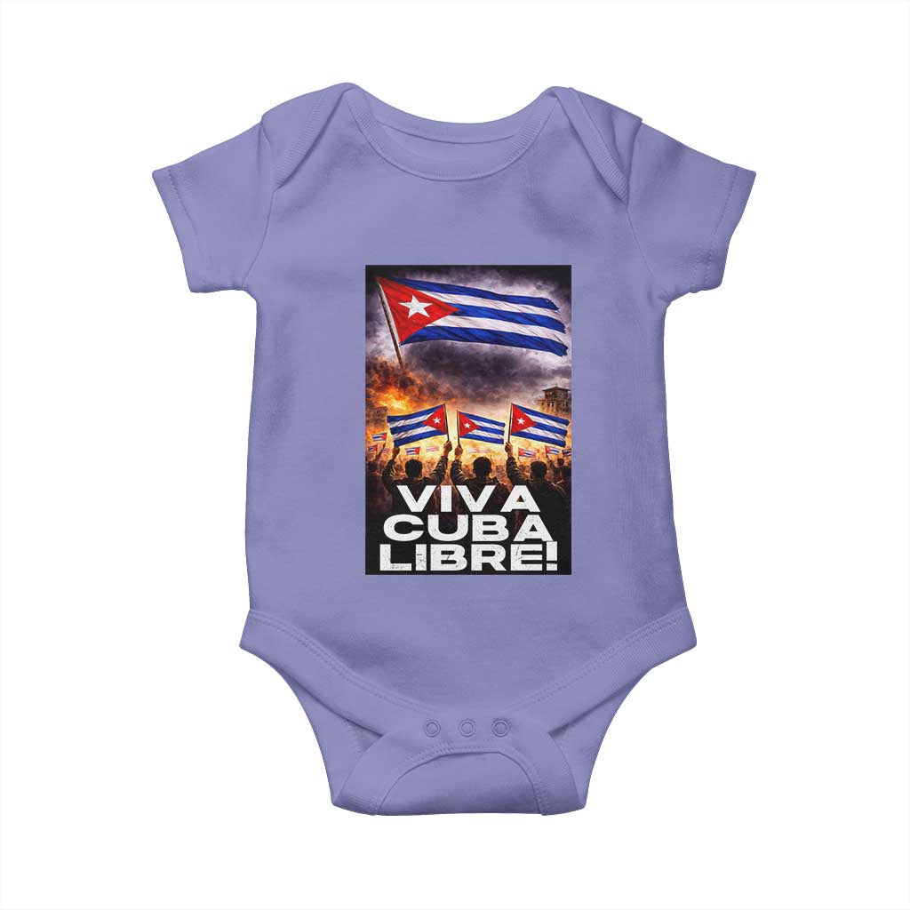 Viva Cuba Libre Baby Onesie Cuban Freedom Protest TS12 Violet Print Your Wear