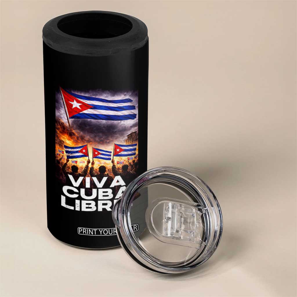 Viva Cuba Libre 4 in 1 Can Cooler Tumbler Cuban Freedom Protest TS12 Print Your Wear