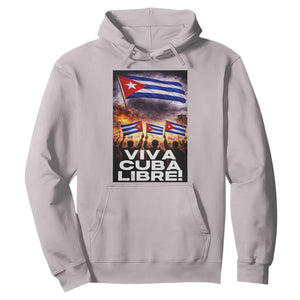 Viva Cuba Libre Hoodie Cuban Freedom Protest TS12 Ice Gray Print Your Wear