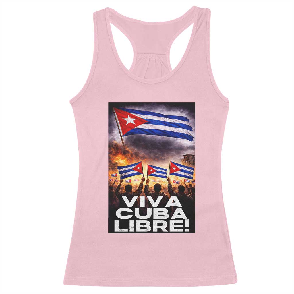 Viva Cuba Libre Racerback Tank Top Cuban Freedom Protest TS12 Light Pink Print Your Wear