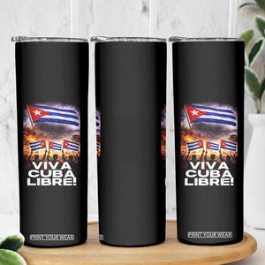 Viva Cuba Libre Skinny Tumbler Cuban Freedom Protest TS12 Print Your Wear