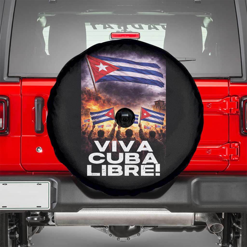 Viva Cuba Libre Spare Tire Cover Cuban Freedom Protest TS12 Black Print Your Wear